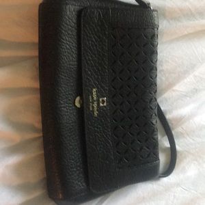 Kate Spade black leather crossbody bag